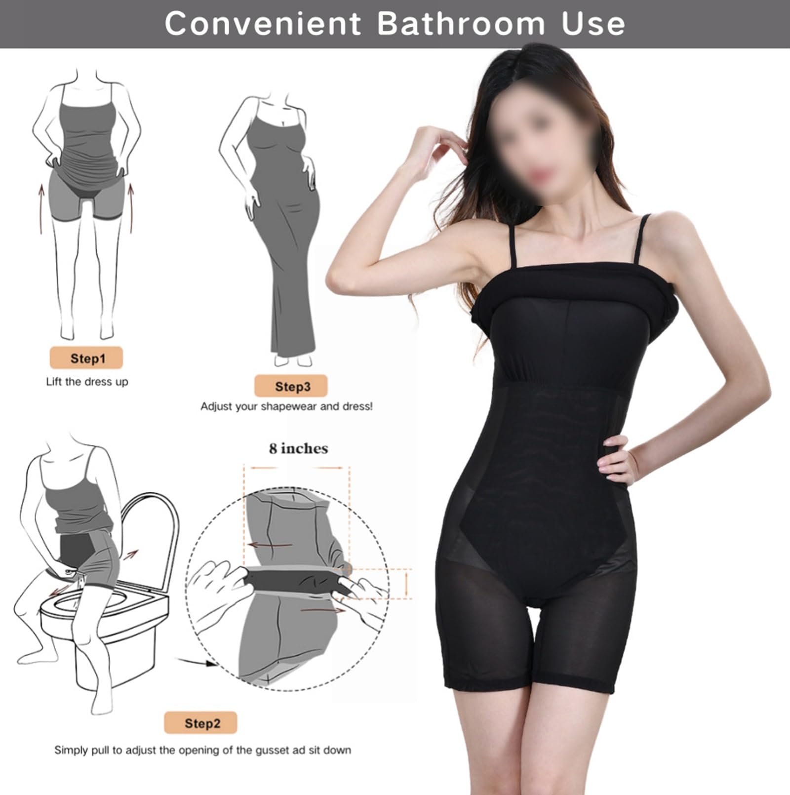 HLTYGWX Vestido de Mujer Shapewear Slip Vestido Completo Debajo del Vestido Control de Barriga Cuerpo Largo Cami Vestido