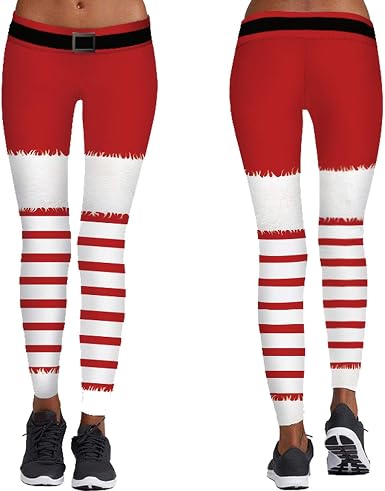 Amazon.com: Leggings para cosplay con rayas rojas y blancas, para mujer,  estilo navideño : Ropa, Zapatos y Joyería