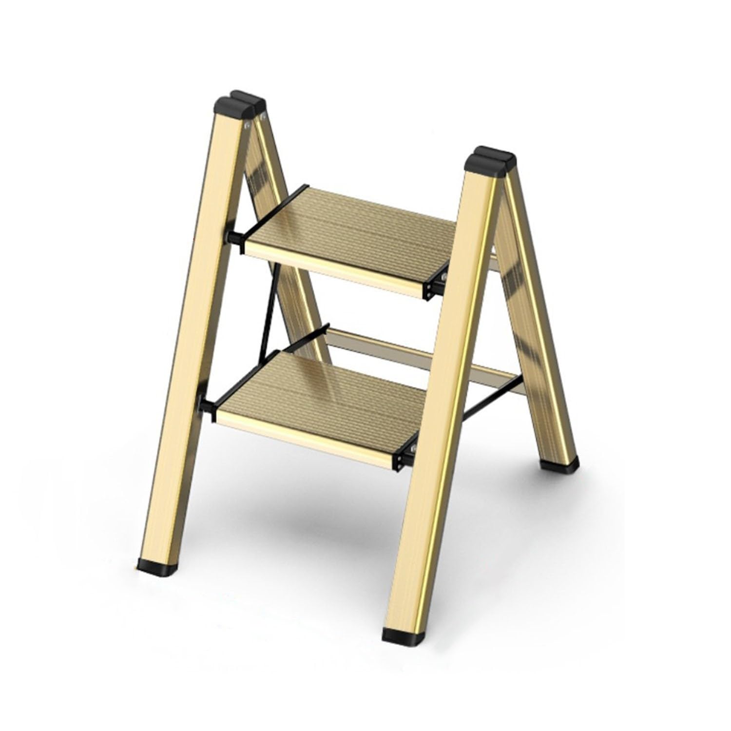 Taburete Plegable con Pedal Ancho de Metal Antideslizante, Ligero y portátil, Escalera de 2 escalones para Uso doméstico y de Oficina, Capacidad de 330 Libras, no Requiere ensamblaje, Color