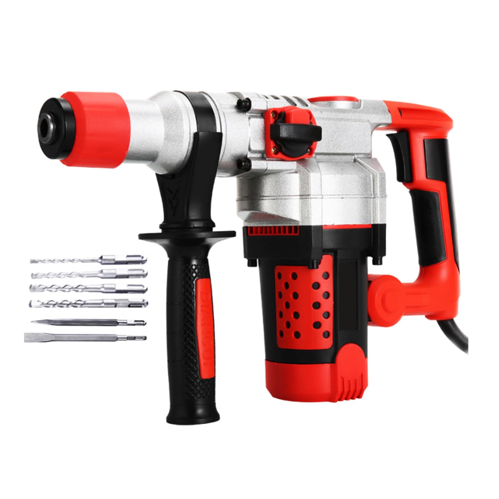LYDZUSDP 1200W 220V Concrete Wall Removal Hammer Drilling Machine with Drill Bits,Rotary Hammer Drill Suitable for Wall Drilling and Ground Breaking