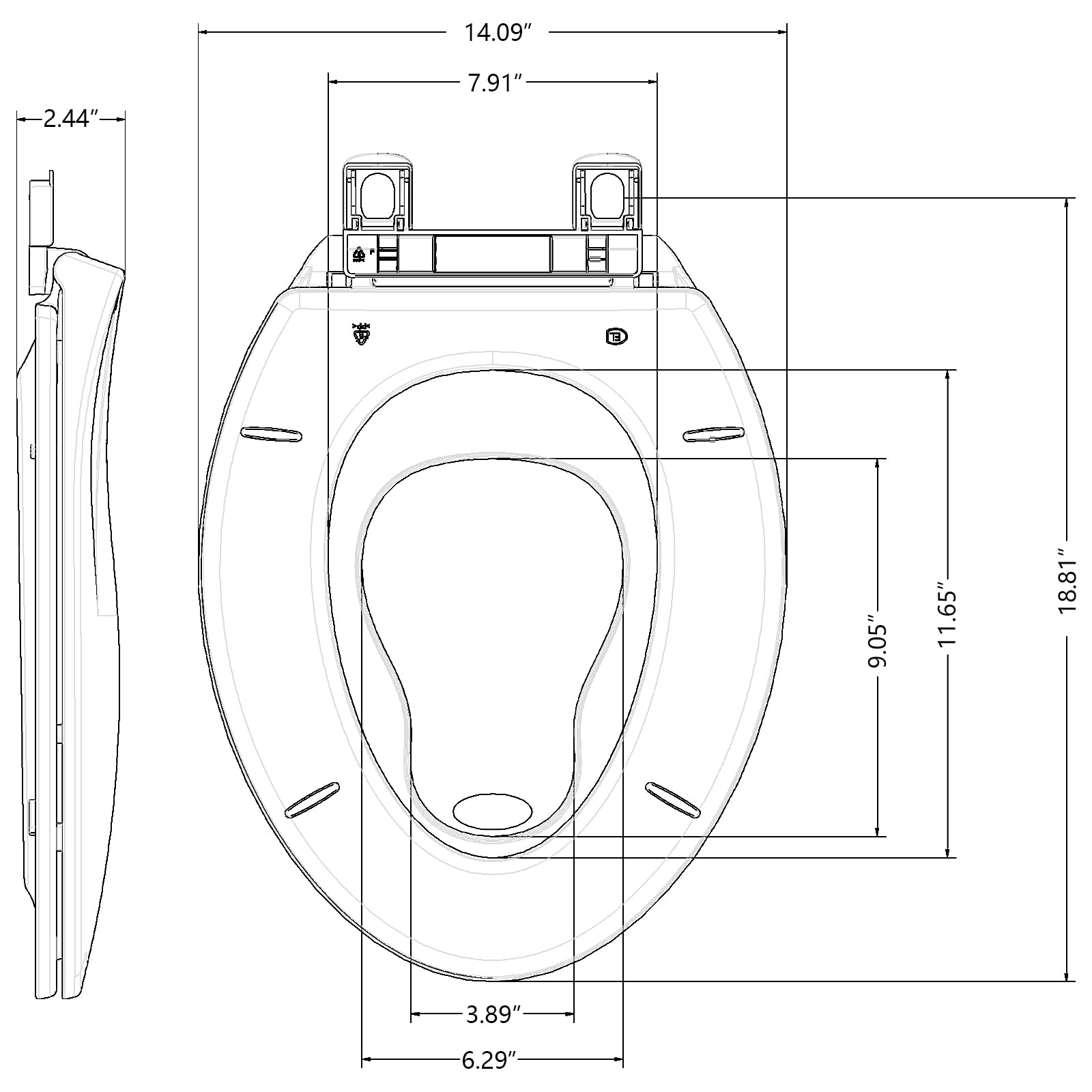 Asiento de inodoro alargado, asiento de inodoro con asiento para niños pequeños, asiento de inodoro para entrenamiento de orinal alargado para adultos y niños, con cierre suave, fácil de instalar y