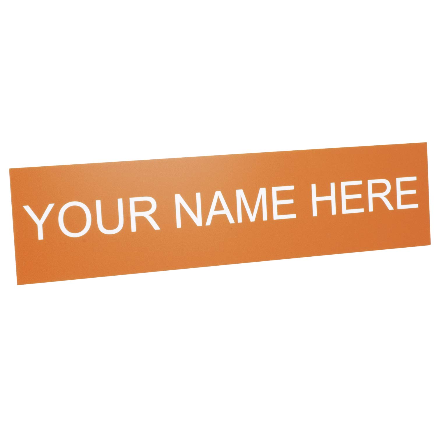 ExcelMark Custom Name Plate for Door, Office, Wall, Personalized With Your Text, 2"x 8"(1 Line, Orange)