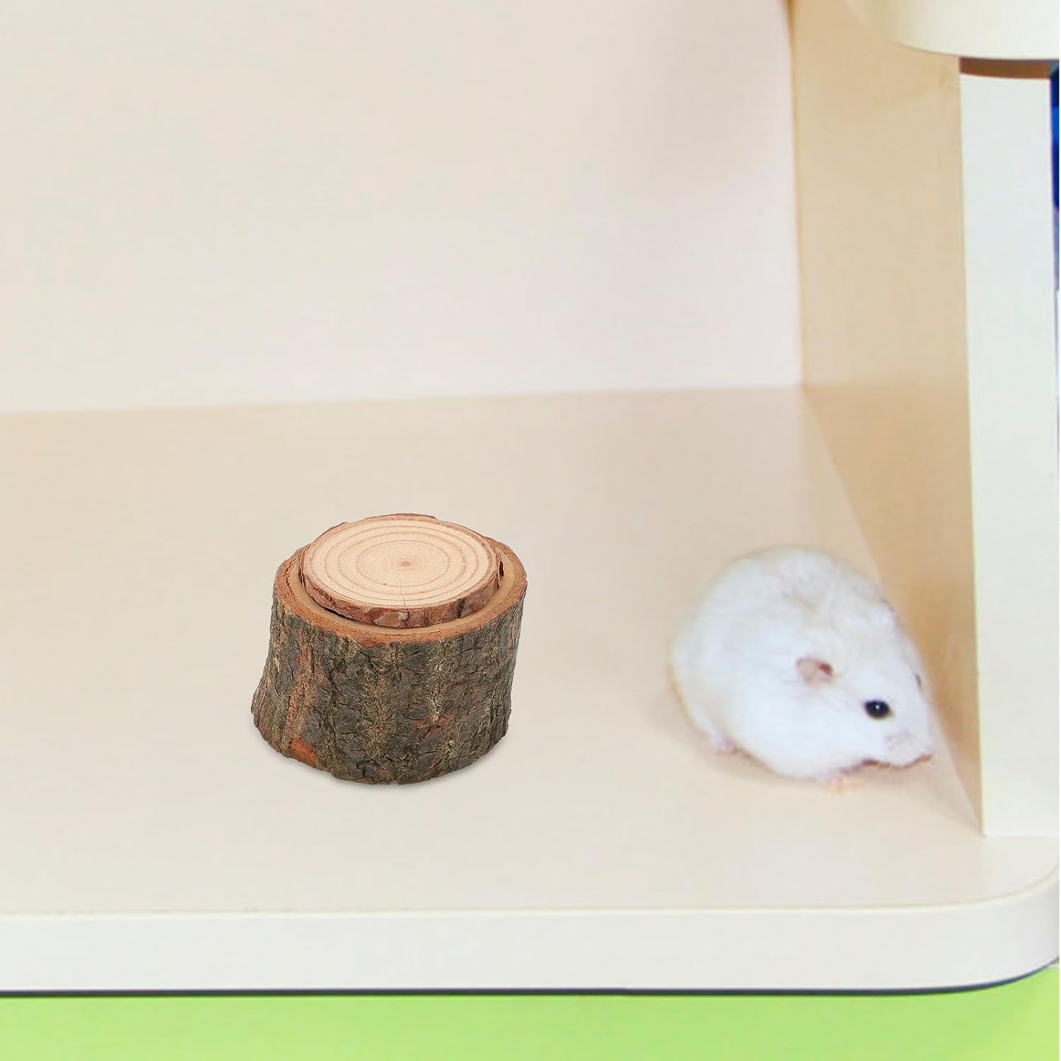 Wooden Small Pet Feeder Bowl with Lid, Washable Hamster Food Dish for Guinea Pigs, Parrots, Lizards, and Turtles, Large Size Feeding Bowl for Small Animals and Birds