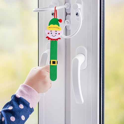 Miniatura 8 de Winlyn Juego de 24 juegos de manualidades de Navidad, palillos de palo, adornos de Navidad, manualidades de invierno, manualidades, palillo de Papá