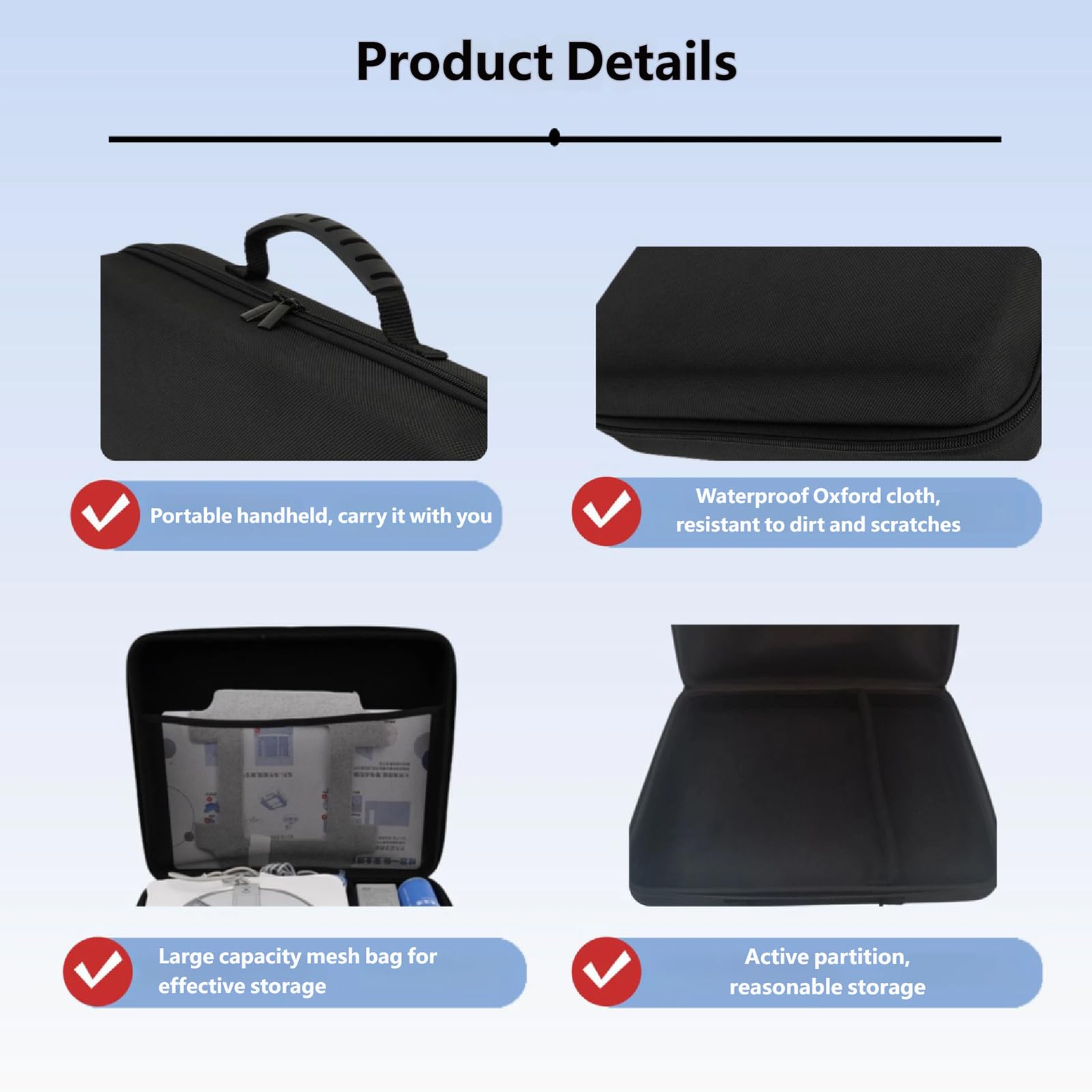 Custodia a compartimento organizzata per robot lavavetri W1S W2S Custodia protettiva organizer custodia custodia custodia ordinata portatile