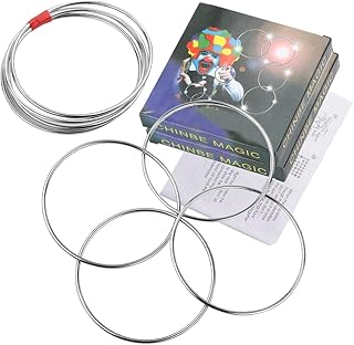 Acxico 2 Pcs 10cm Diameter Chinese Linking Rings Four Serial Rings Stage Street Magic Show Magic Trick Toys