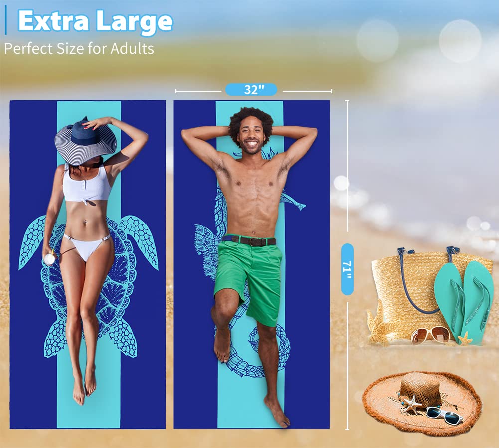 Lot De 2 Serviettes De Plage Surdimensionnées Et Légères En