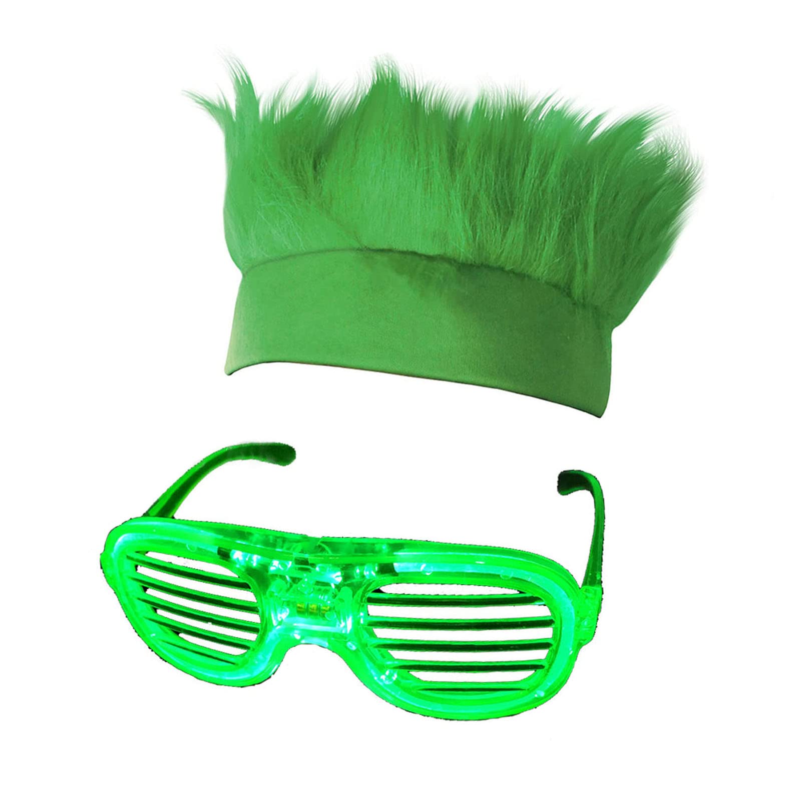 Buxuaaaa Patricks Day Celebration Costume Hairy Handband Hat Glasses Set St Patricks Day Accessories for Men & Women Costume Accessories Hairy Headband Hat Glasses Men Women