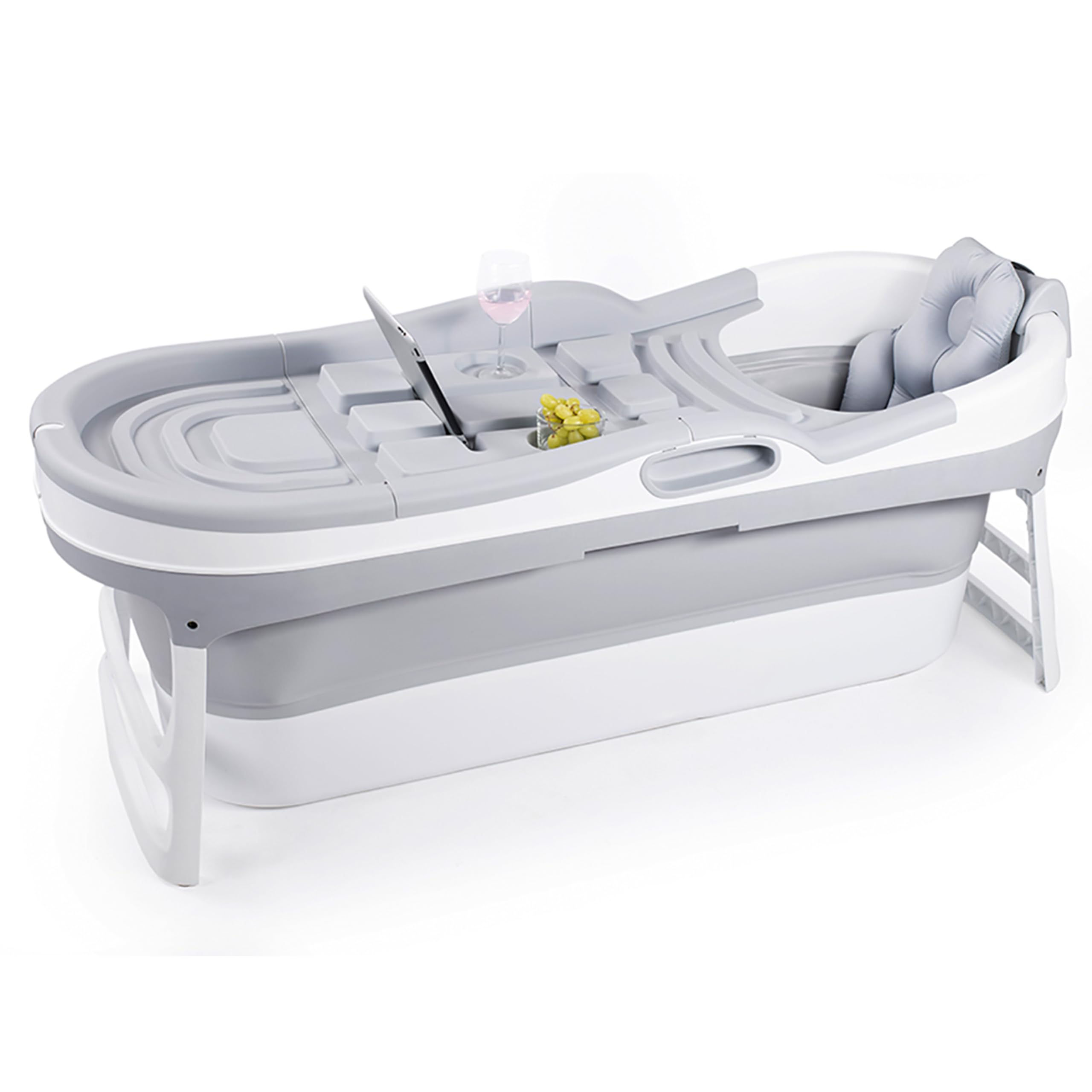 Vasca Pieghevole HelloBath XXL 157x60x48cm - Per Ice Bath E Idromassaggio Con Rulli Massaggianti (Sabbia Brasiliana)