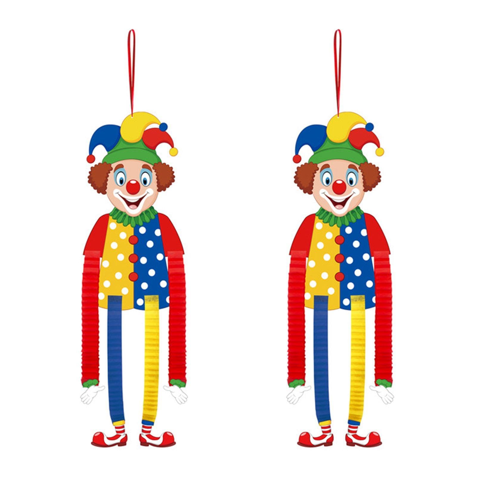 MEMOFYND 2 Pieces Of Clown Hangings, Home Window Door Hangings, Interesting Color Hangings, Clown Party Background Decoration, Carnival Party Decoration