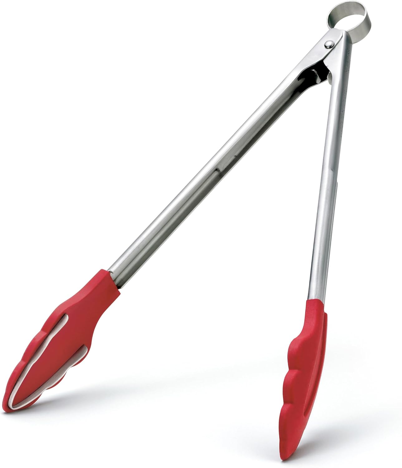 Browne & Co Cuisipro 9-1/2-Inch Silicone Tongs with Teeth , Red