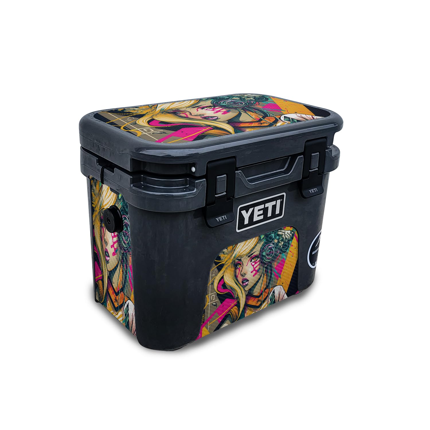 Carbon Fiber Skin Compatible with Yeti Roadie 15 Hard Cooler - Techno Punk - Premium 3M Vinyl Protective Wrap Decal Cover - Easy to Apply | Crafted in The USA by MightySkins