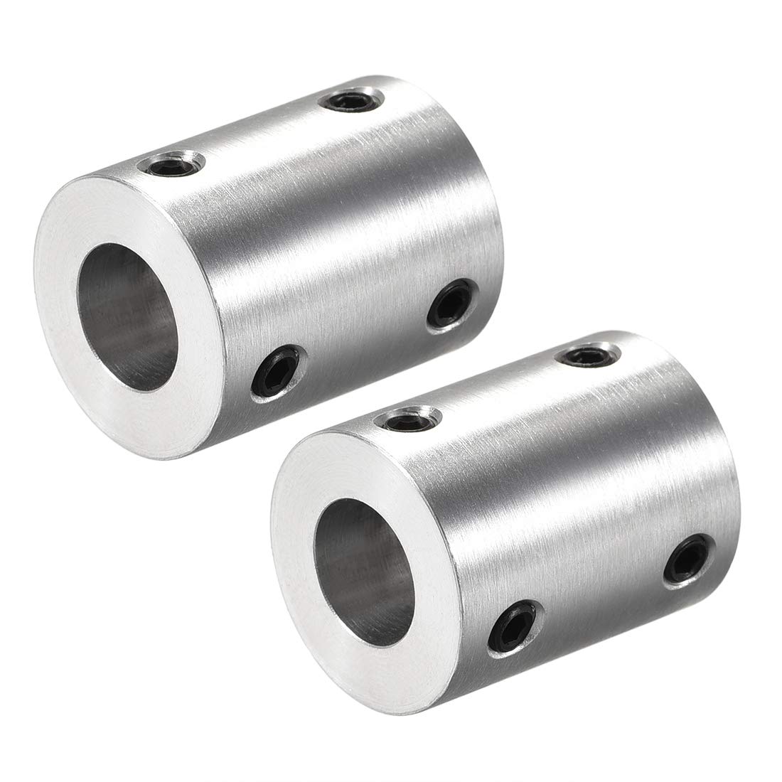 sourcing map5mm to 10mm Bore Rigid Coupling Set Screw L25XD20 Aluminum Alloy,Shaft Coupler Connector,Motor Accessories,2pcs