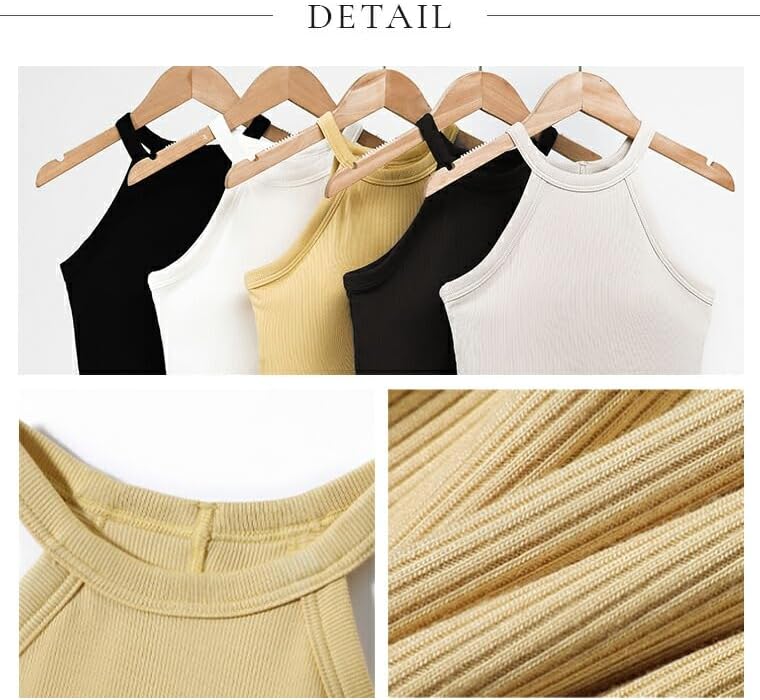 [Lee.che.] [リーチェ] ヨガウェア トップス ブラトップ カップ付き タンクトップ リブ生地 ハーフ レディース ヨガ