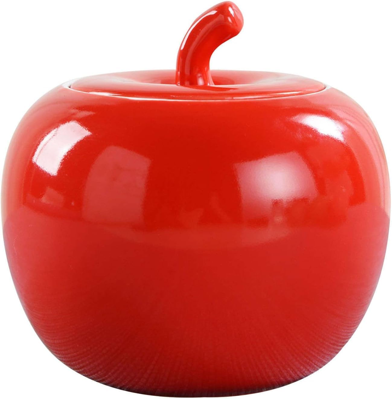 EPASHA Sugar bowl,Solid Color Sugar Bowl with Lid, 480ml(17oz) Apple Shape Sugar Storage Jar, Sugar Pot, Sugar Container Spice Jar, for Coffee Bar, Restaurant, Home-Red-480ml (Color : Red)