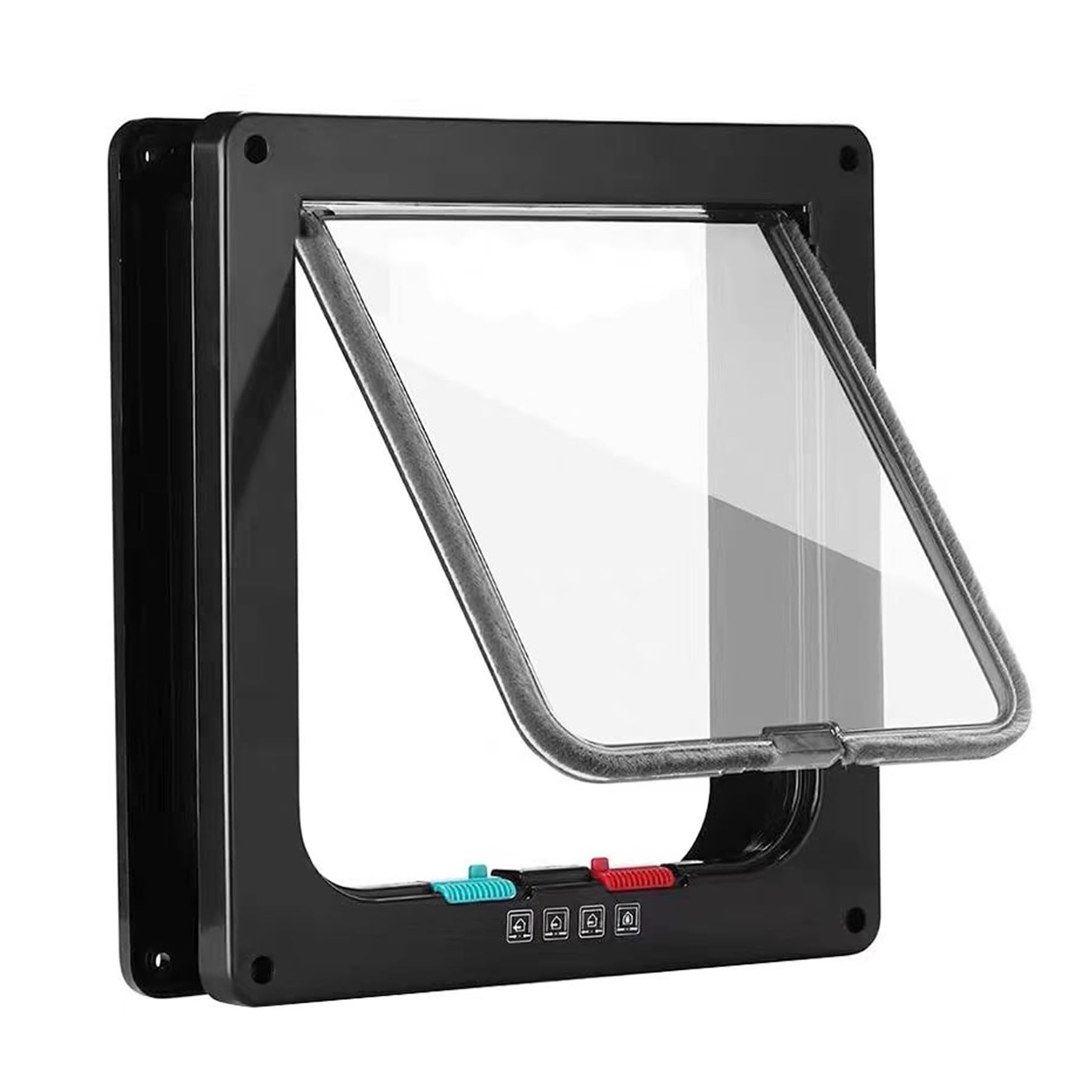 Tibeoyad Puerta para gatos, cierre magnético de 4 vías, puerta para mascotas, fácil instalación, puerta para gatos, puerta para mascotas en pared, puerta de madera, puerta interior Upvc, paredes de