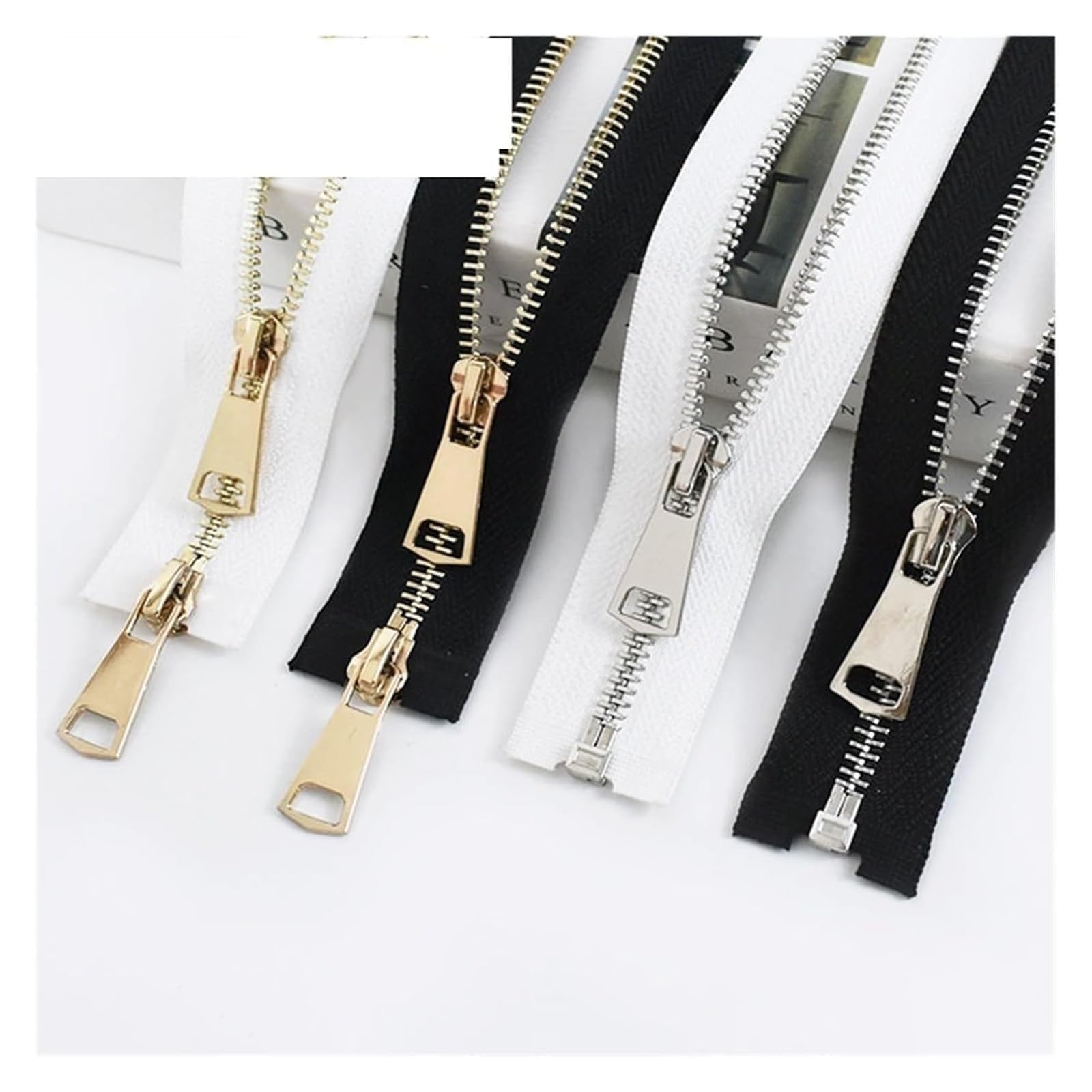 Cremallera Bidireccional de 60-150 cm con Deslizadores para Coser Chaquetas Y Abrigos. Kit de Reparación de Cremalleras. Accesorios de Bricolaje para Abrigos, Chaquetas Y Prendas de Abrigo./W