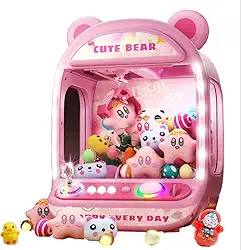 Mini Máquina De Pegar Ursinhos Rosa, Máquina De Pegar Bichinhos De Pelúcia, Máquina De Garra Infantil, Mini Máquina De Pegar Pelúcia Com Luzes, Máquina De Pegar Ursinhos De Brinquedo