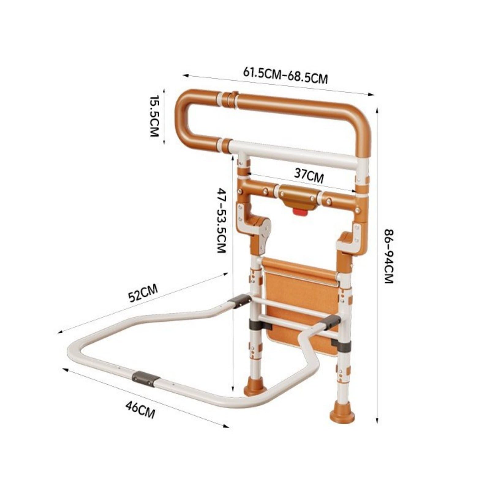 TISHITA Plegable de Cama Asidero Apoyo Protector con Ancho Ajustable y Agarre Seguro Que Reduce Esfuerzo Durante Rutinas Diarias Adecuada, Naranja, Plegable con Luz
