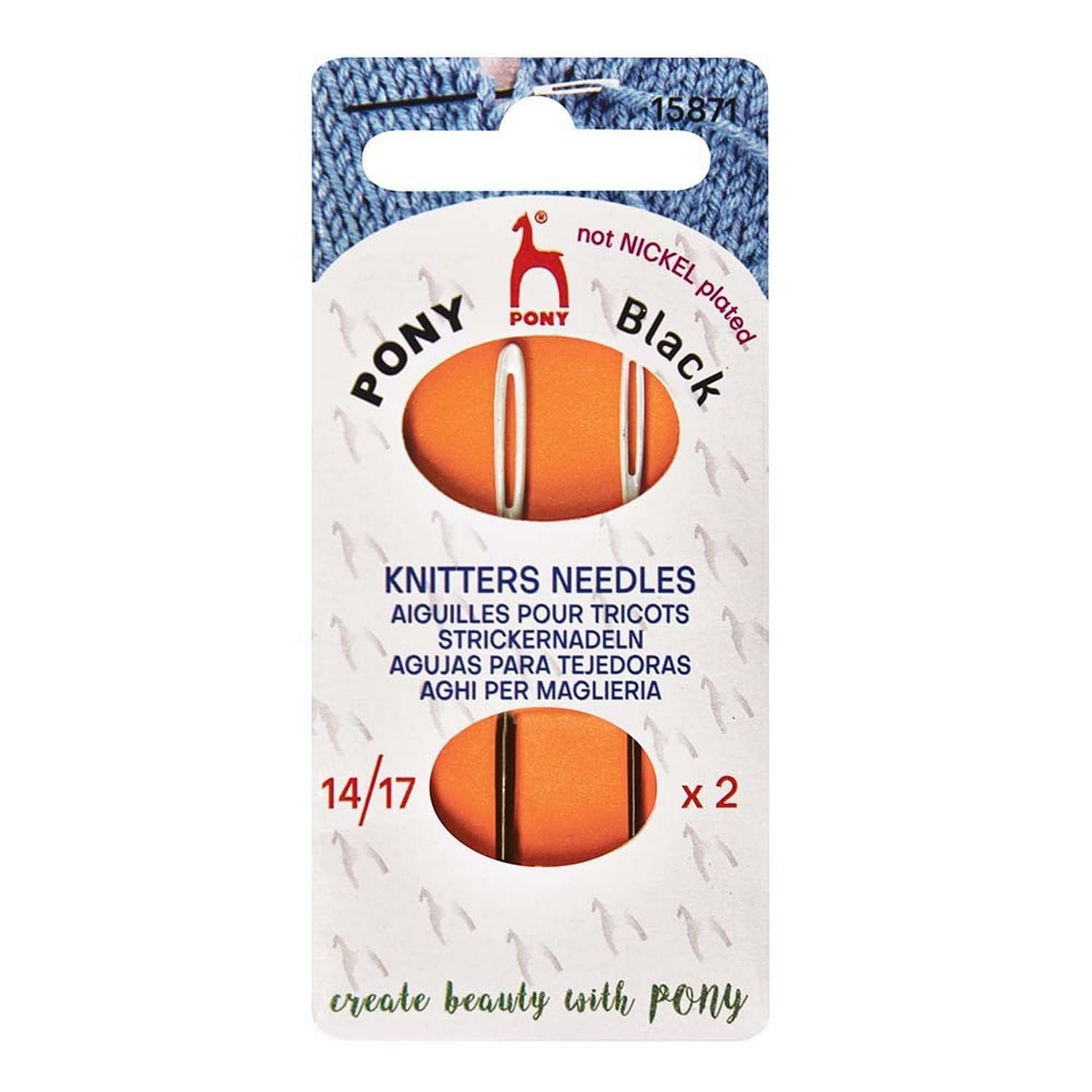 Pony Bianco Occhio Black Knitters Needles, No. 14-17