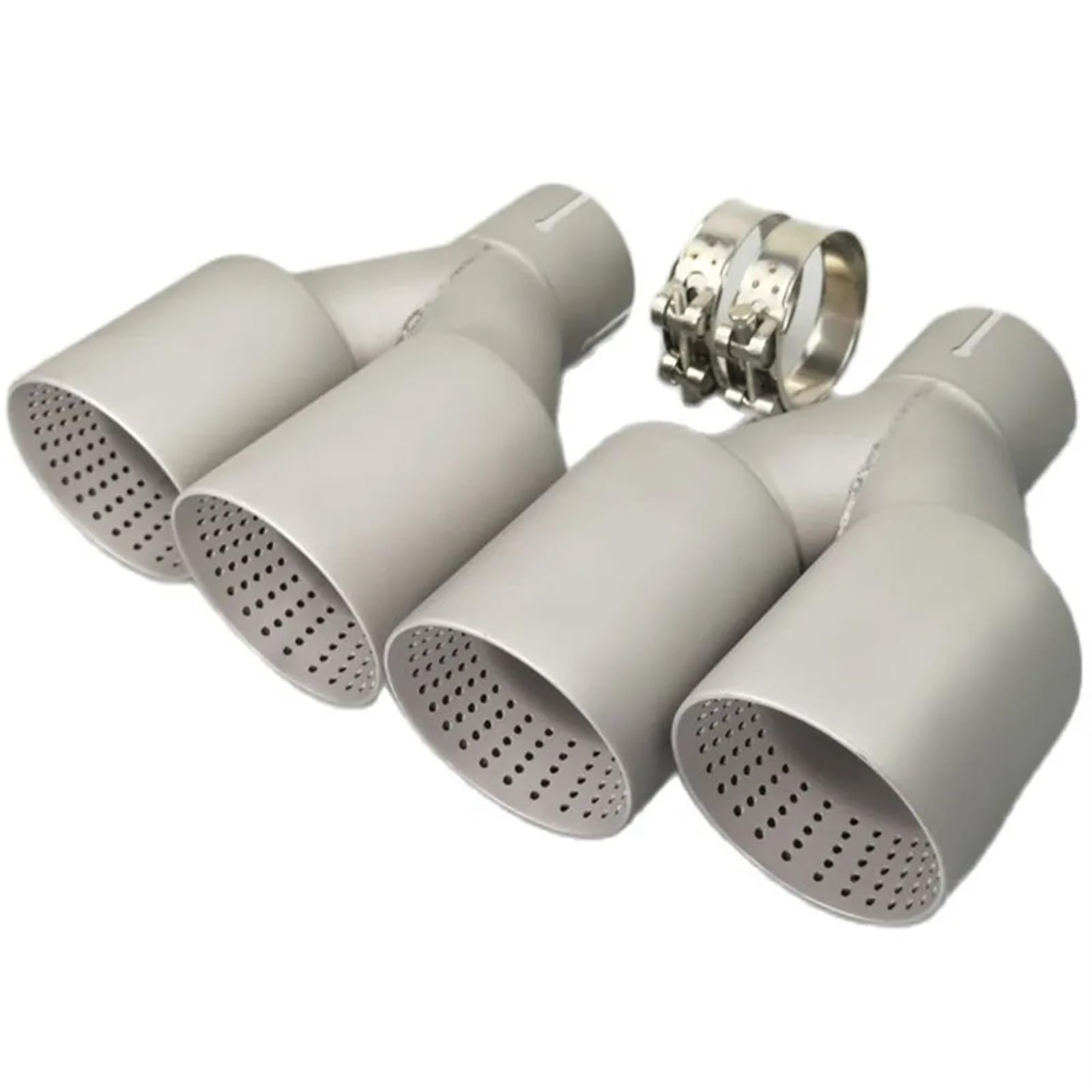 1 Pieza Silenciador Acero Inoxidable Mate Doble Para Coche, Escape Universal, Boquilla 60 Mm Y 63 sistema escape Tubo de Escape(Left In60-Out101mm)