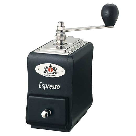 Zassenhaus Santiago Manual Expresso Mill, Black Stained Beech Wood