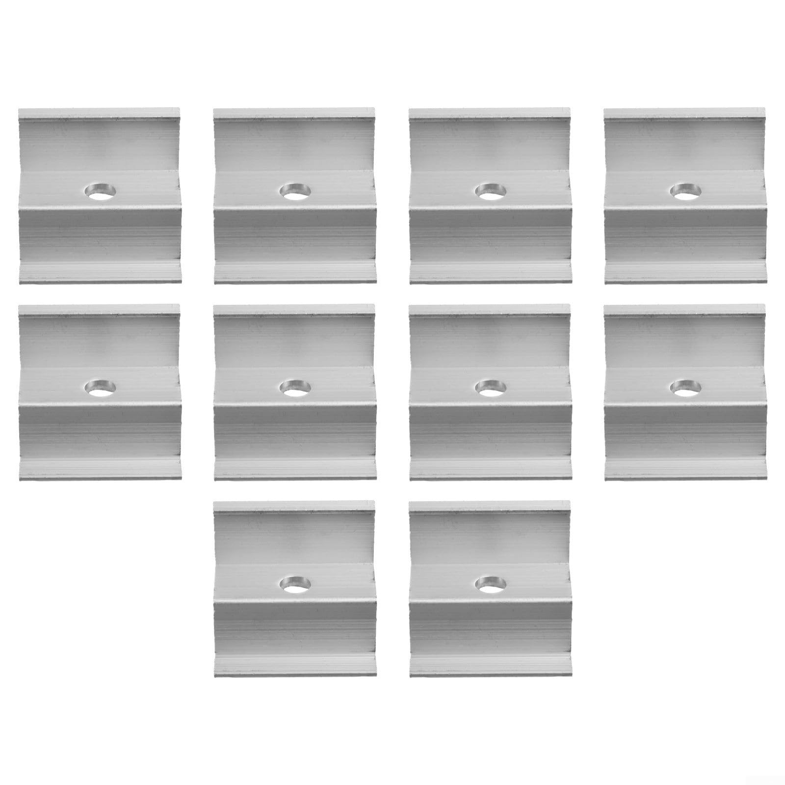 Floweringbeter10Pcs End Clamp Module Aluminum PV Solar Panel End Clamp 35/40mm Module Height Assembly Mount Bracket (For 40mm length 40mm)