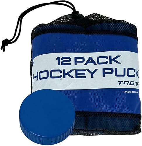 Miniatura 3 de TronX Blue Mite - Discos de hockey sobre hielo  Paquetes de 6 y 12  Blue Mite Youth - Pucks oficiales de hockey sobre hielo de 4 onzas