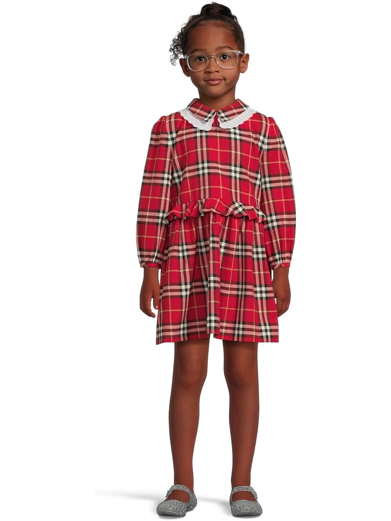 Red Burberry Kira Check Dress (Big Kid)