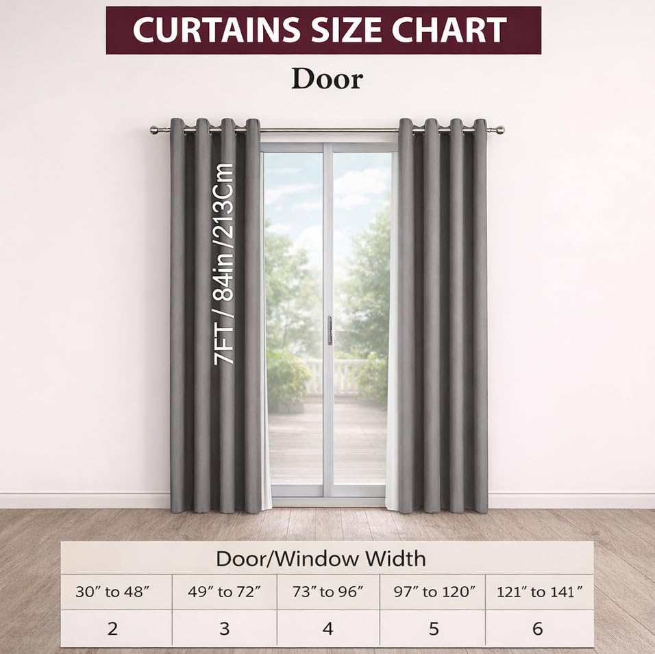 Image of STITCHNEST 'Whispering Gardens Series' Premium Heavy Polyester 100% Blackout Curtains 7 Feet Long Set of 1 | Door Curtain 7 Feet x 4 Feet | Perfect for Home Decor