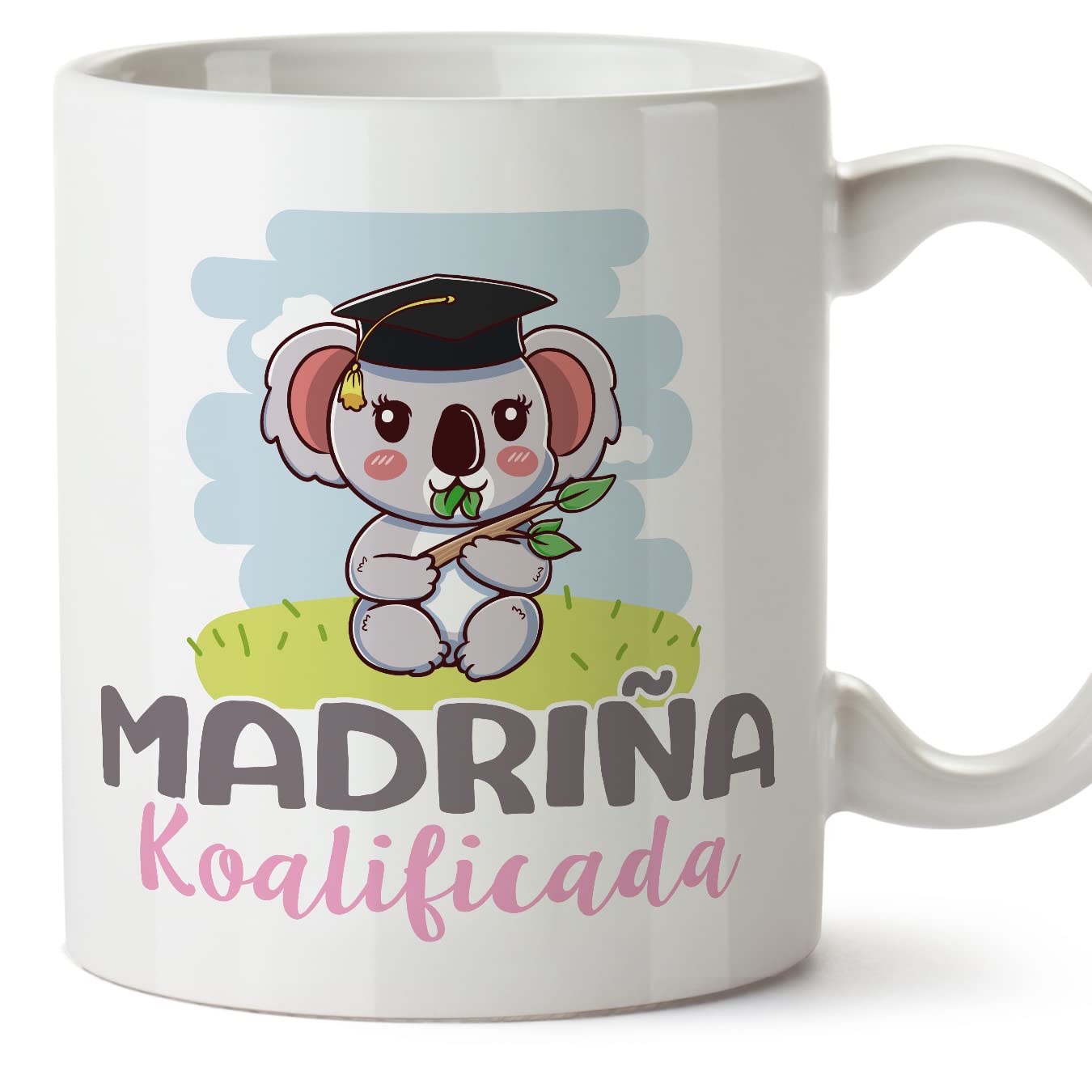 MUGFFINS Tazas para MADRINA - En Gallego - Koalificado/Koalificada - 11 oz / 330 ml - Regalo original y divertido
