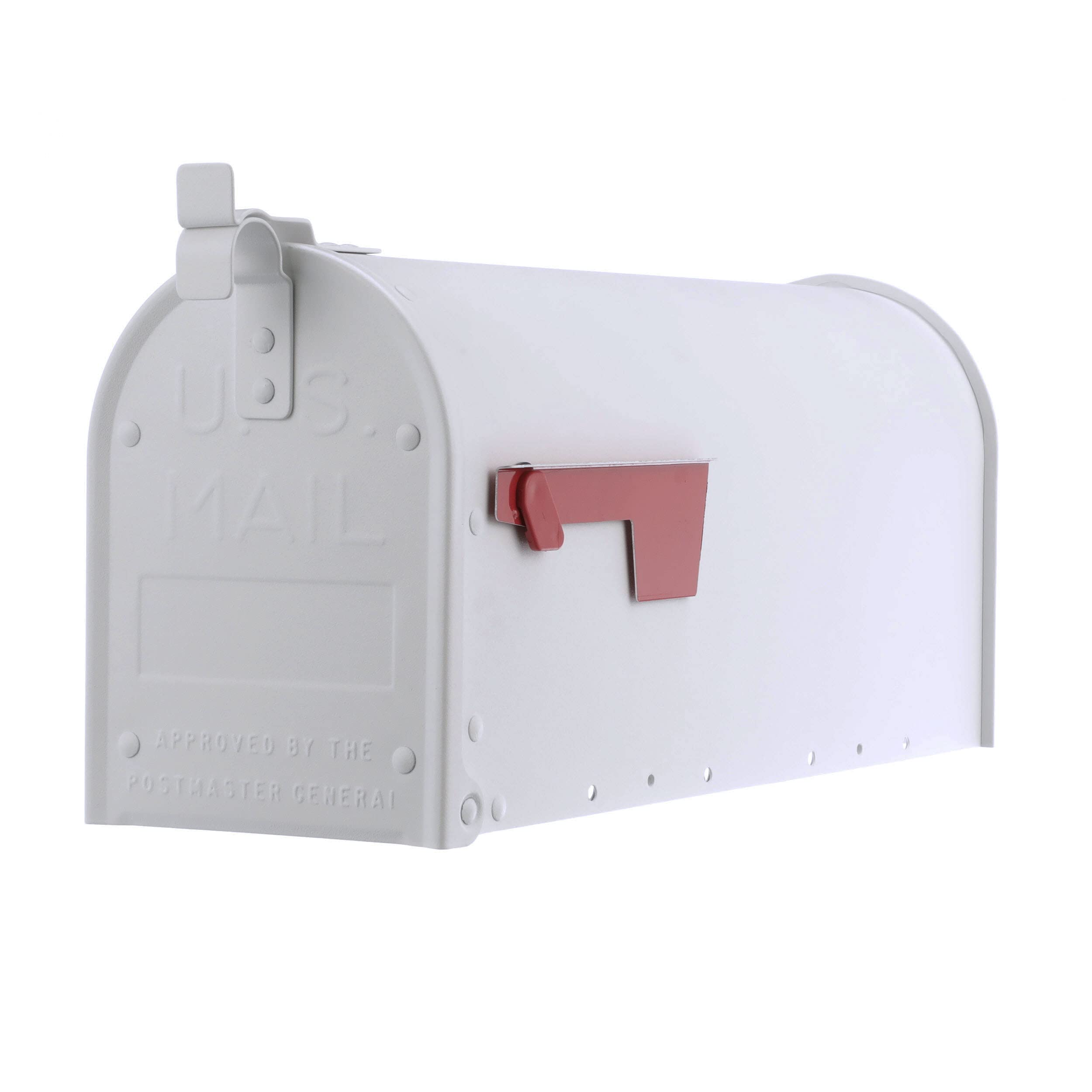 Architectural Mailboxes Admiral Medium Capacity, Aluminum Post Mount Mailbox, Textured White