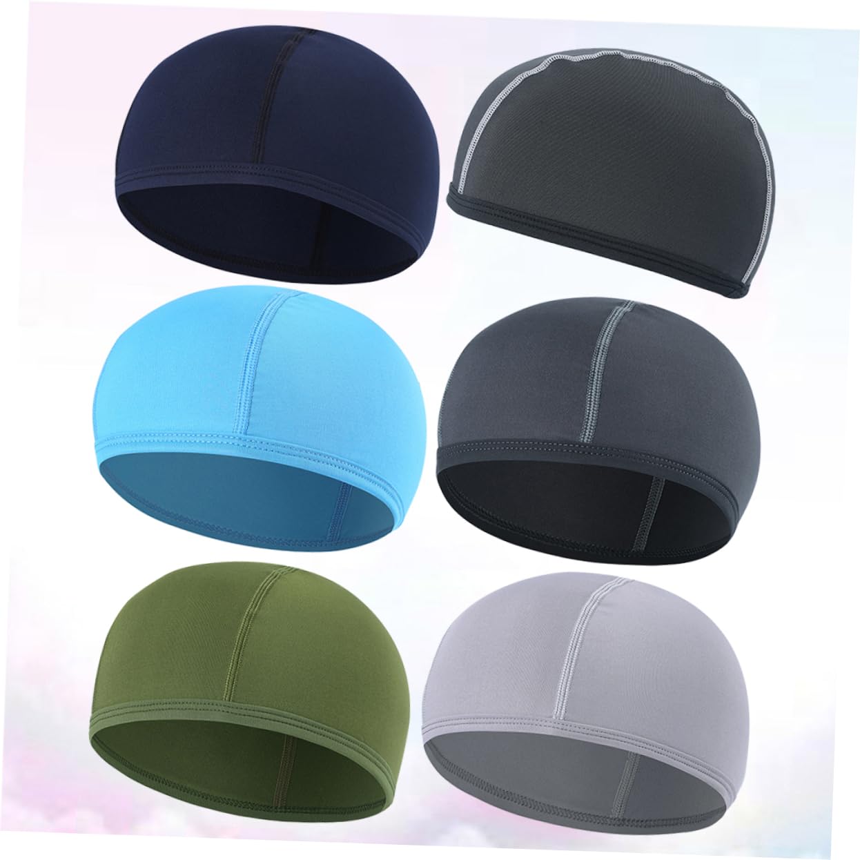 minkissy 6 Pcs Quick Dry Helmet Inner Caps for Cycling Sports Sweat Absorb Lining Headwear Lightweight and Breathable Random Colors for Outdoor Activities Random Color