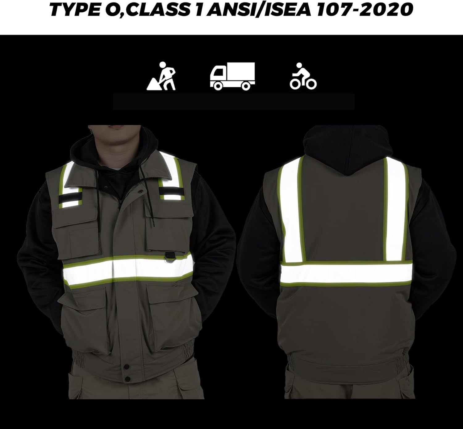 VENDACE Safety Vest High Visibility Reflective Fleece Winter Vest for Men with Pockets Hi Vis Construction Work Vest - Image 6