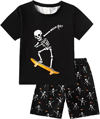 MyFav Boys Pajamas Sets Glow in Dark Skull Sleepwear Kids