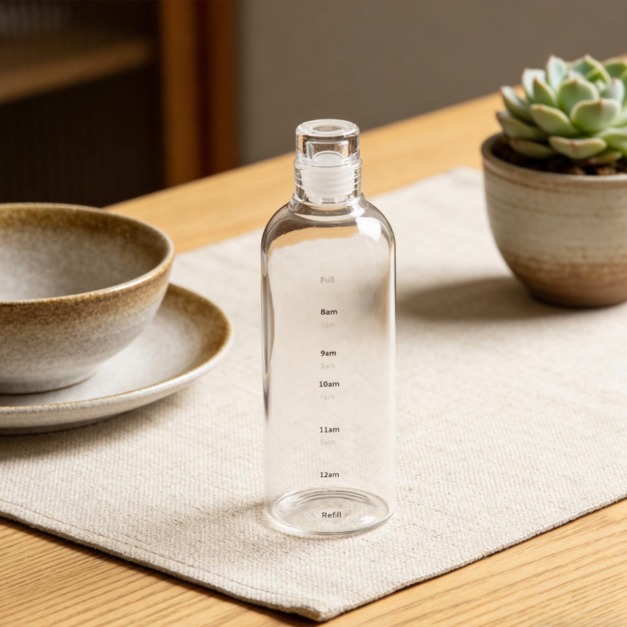 Bouteille D’Eau Vide 750ml en Verre, Portable pour Sport | Bords Lisses, Design Simple et Forme Créative, Usage Vélo et Yoga, Détails en Caoutchouc