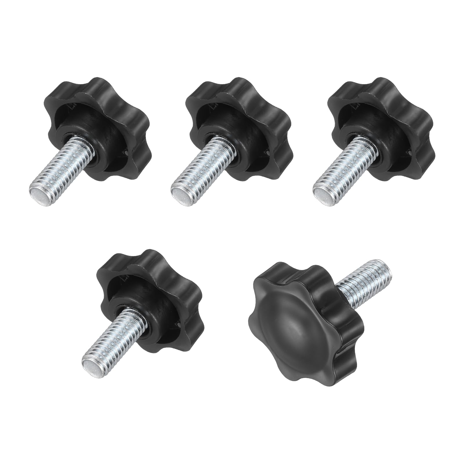 Boutons en forme d'étoile 3/8"-16 sourcing map pour serrage manuel de meubles noirs