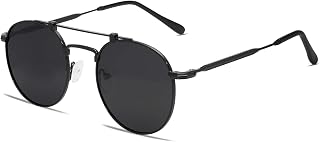 Small Round Polarized Sunglasses UV400 Double Bridge Retro Sunnies VL9570