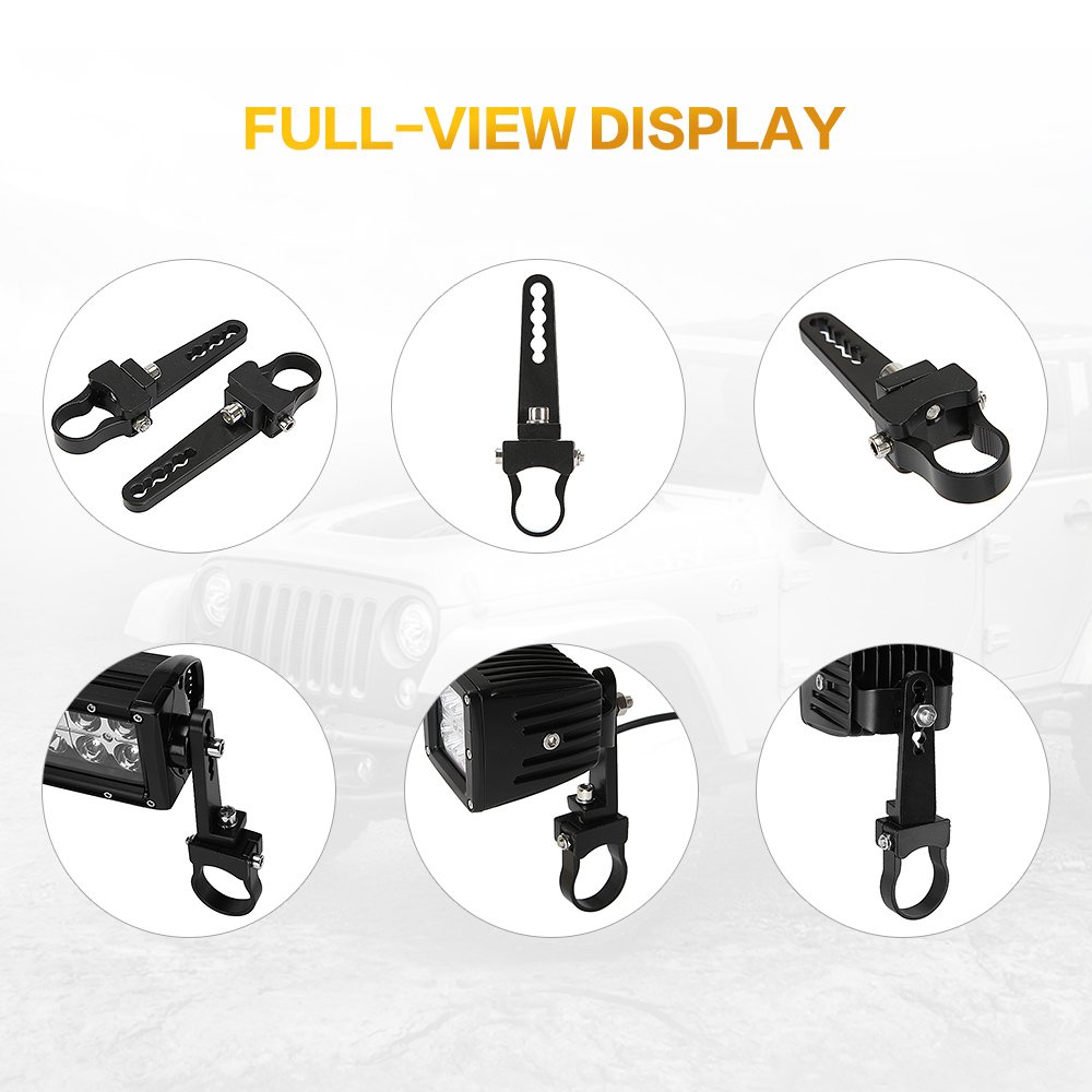 AUXMART 1 Inch Bullbar Nudge Bar Mounting Brackets Tube Light Clamp for