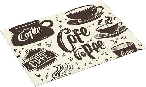 Miniatura 2 de Tapete de secado de platos con patrón de café para encimera de cocina, tapete de secado de platos de 18 x 24 pulgadas con microfibra reversible de