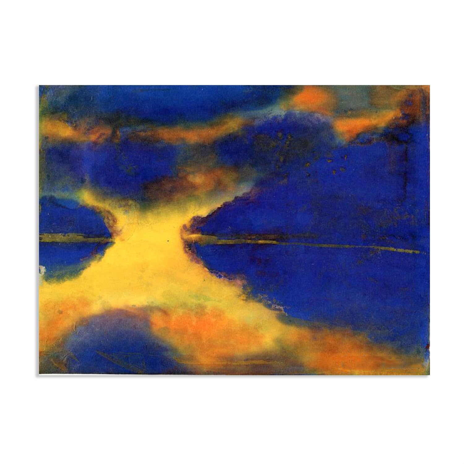 RXNHGJDS Emil Nolde Seascape Canvas Wall Art Lake Geneva Abstract Reproductions Coastal Expressionism Artwork Wall Decor for Living Room Bedroom Office Home Decor100x70cm(33x28in) Frameless