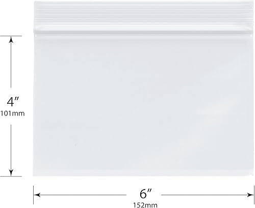 Miniatura 2 de Plymor Bolsas de plástico resistente con cierre con cremallera, 4 mil, 6 "x 4" (paquete de 200)