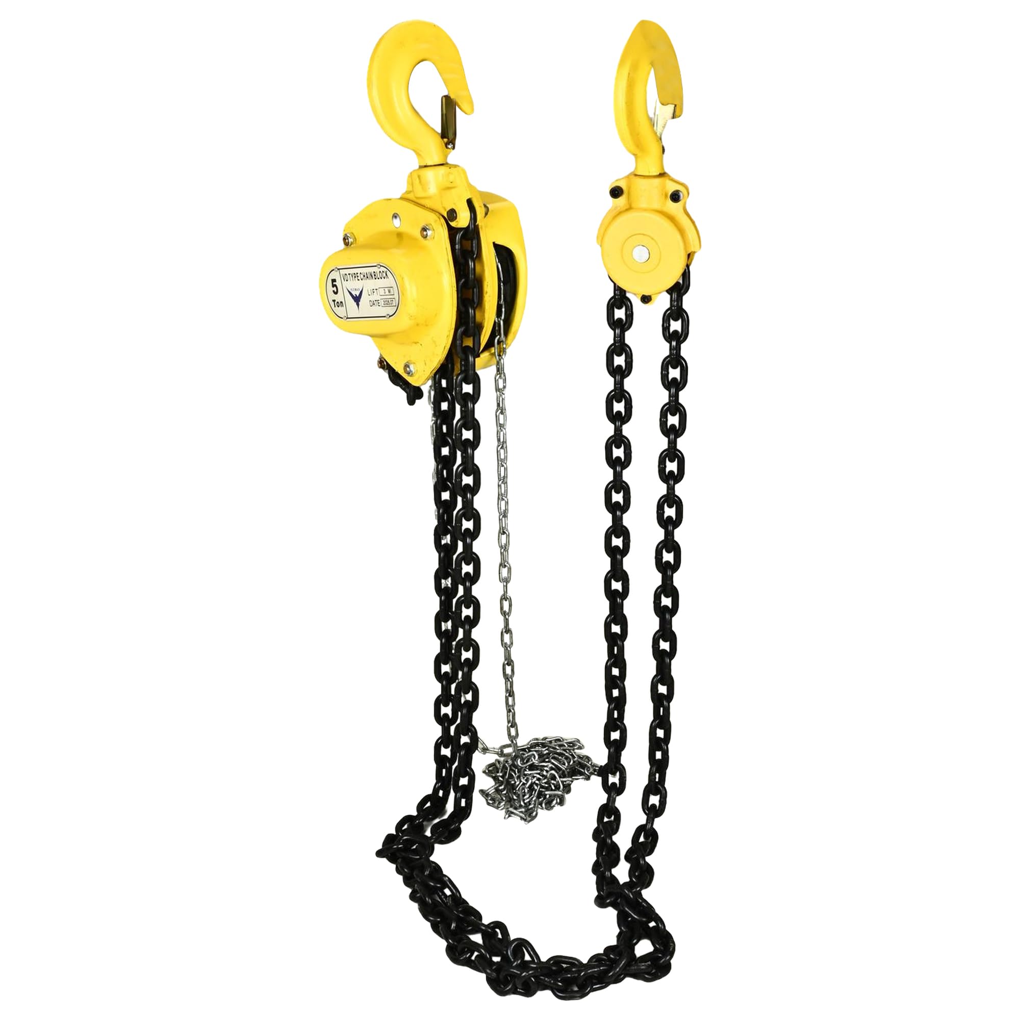 HYCO LABEL FLYAMX VD HEAVY DUTY Type Hand Chain Pulley Block, Heavy Duty Manual Hoist, 3 Meter Lift, Yellow Steel Construction for Transport, Warehouse, Workshop, Garages (5 TON)-picture-27
