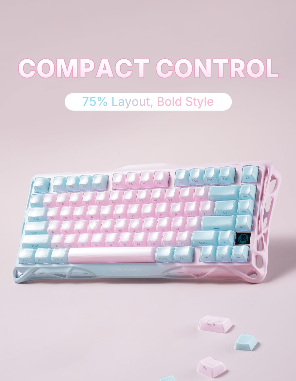 Amazon.com: GravaStar Mercury K1 Lite 75% Gaming Keyboard, 2.4GHz