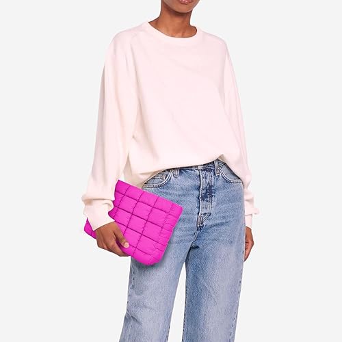 Miniatura 2 de HICARRY Bolsa acolchada para maquillaje, bolsas de cosméticos de viaje, lindo y sólido, organizador de artículos de tocador, bolsa de almacenamiento