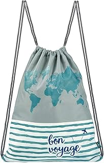 moses. Fernweh Rucksack Bon Voyage | Faltbarer Backpack | umweltfreundlich, wasserabweisend Turnbeutel, 42 cm, Grau