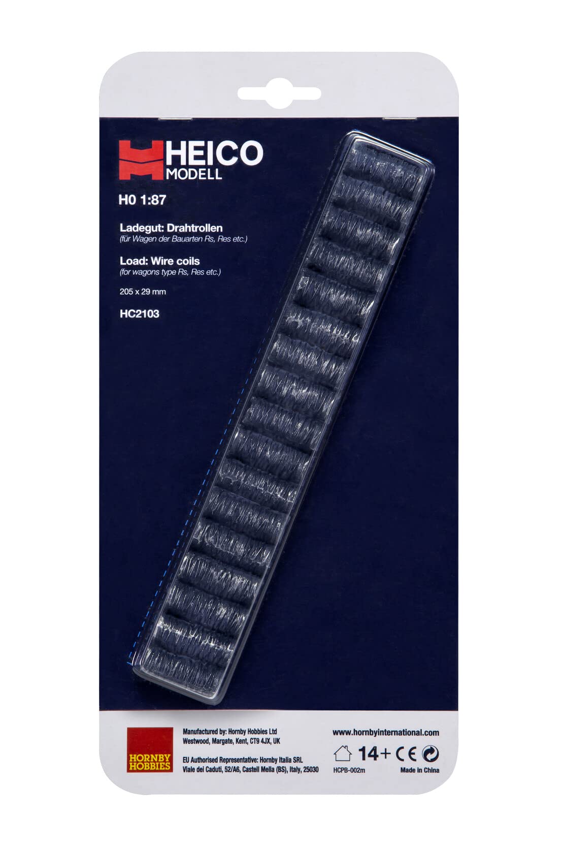 Heico HC2103-60' wire coil load, H0 scale, Grey