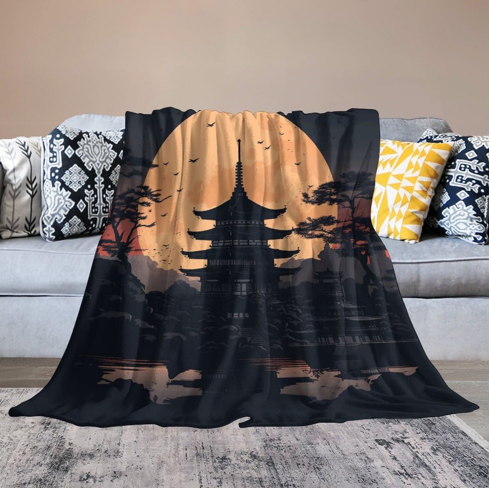 Couverture pagode en micro-polaire haut de gamme 150x200 cm
