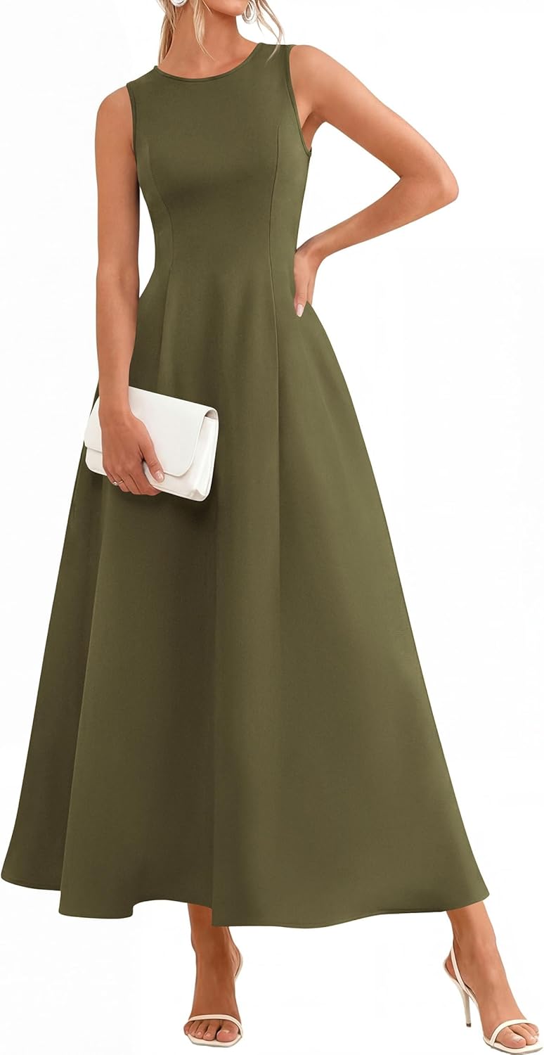 PRETTYGARDEN Women's Maxi Dress Summer Wedding Guest 2026 Spring A Line Long Tank Flowy Modest Sleeveless Cocktail Dresses - Image 4