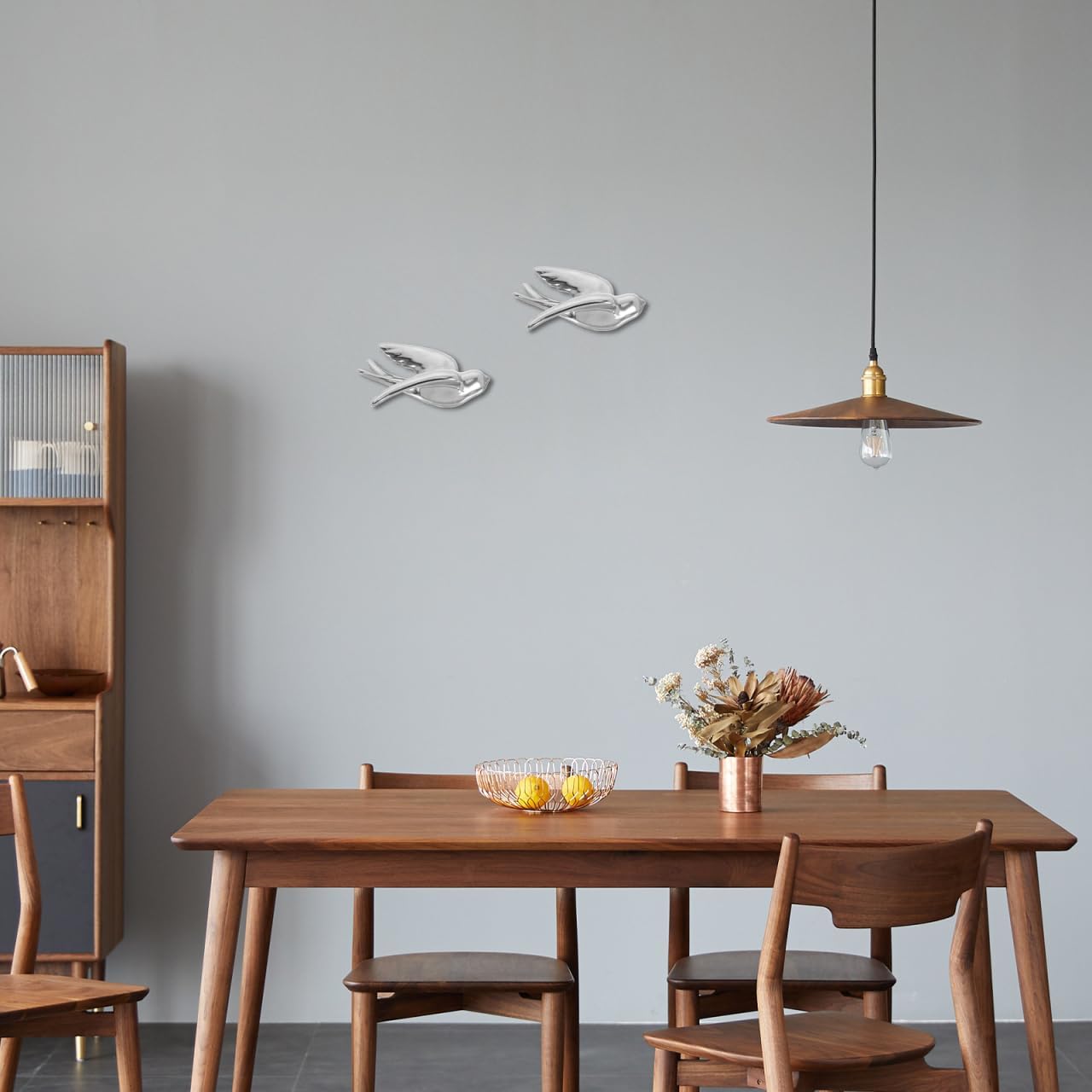 Amosfun Ceramic Bird Wall Decor 3D Flying Swallow Sculpture Lightweight Wall Hanging for Living Room Bathroom Garden Indoor Outdoor 6.10X3.74X2.95 Inches